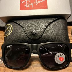 Ray Ban Justin’s 54mm. Polarized Light Grey Gradient Lenses 