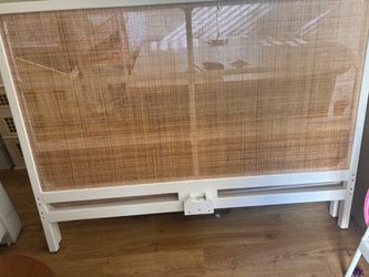 West Elm Headboard and Footboard Rattan