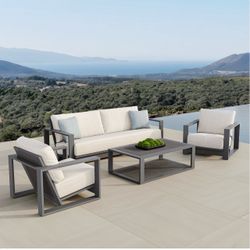 Veranda Classics Milan 4-Piece Deep Outdoor Patio Seating Set Retail $1699, our price $890