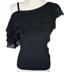 Women’s Silk Cashmere Black Top XS