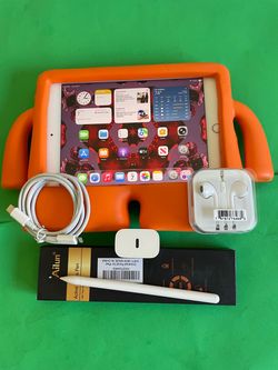Apple iPad mini 5 (5th Generation/7.9” retina/ latest IOS 26/ 2019 Model ) 64GB with stylus pen, kids case  & Accessories