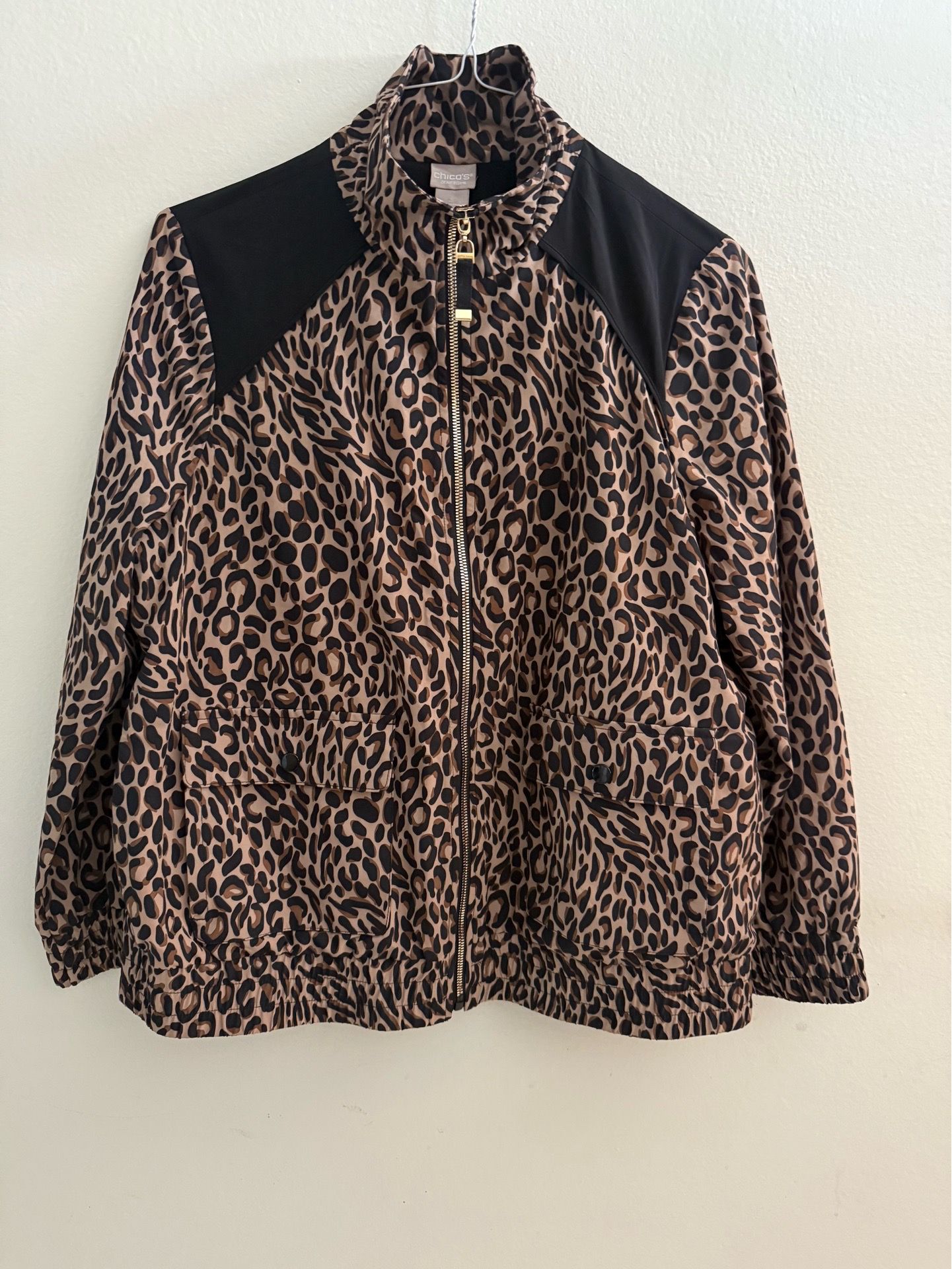 Chico's Leopard Jacquard Animal Print Jacket