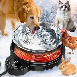 Brand New Unopened   Heated Water Bowl for Dog Cat,Outdoor Heated Pet Bowl Food Bowl with 3 Temperature Settings & 12H Timer,50 oz Removable Stainless