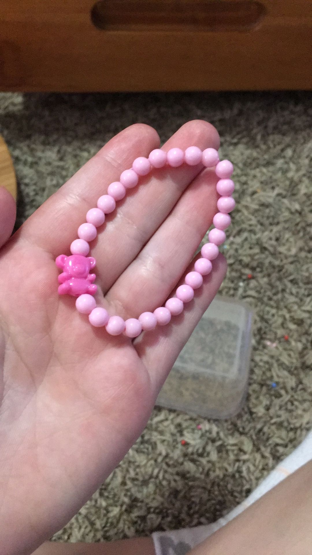 Cute Pink Bracelet With Teddy Bear