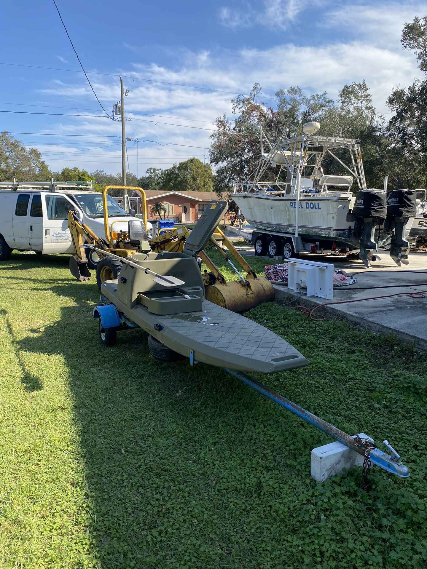 FlatsStalker 11’x3’. And Trailer 18lb Thrust Trolling