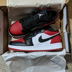 GS Jordan 1 Low Red Toe Size 6 Kids 7.5 Women Brand New