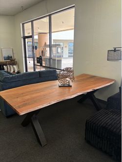 Acacia wood table 100 by 42 by 30