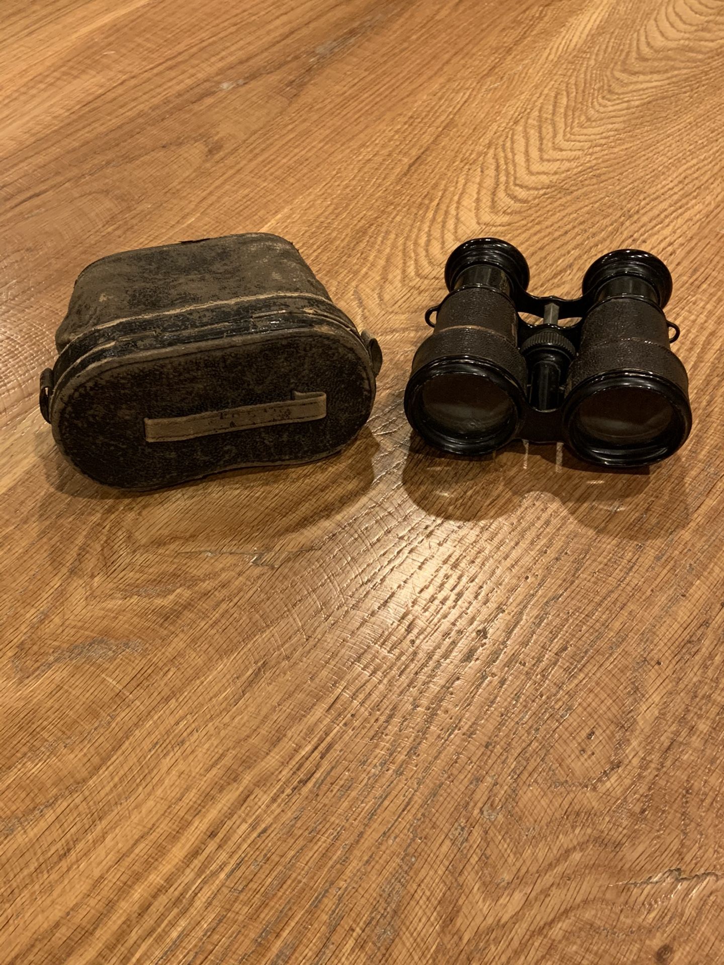 Vintage binoculars and case