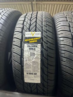 235/60R16 Vogue Custom Built Radial 104H XL White/Gold Sidewall Tire