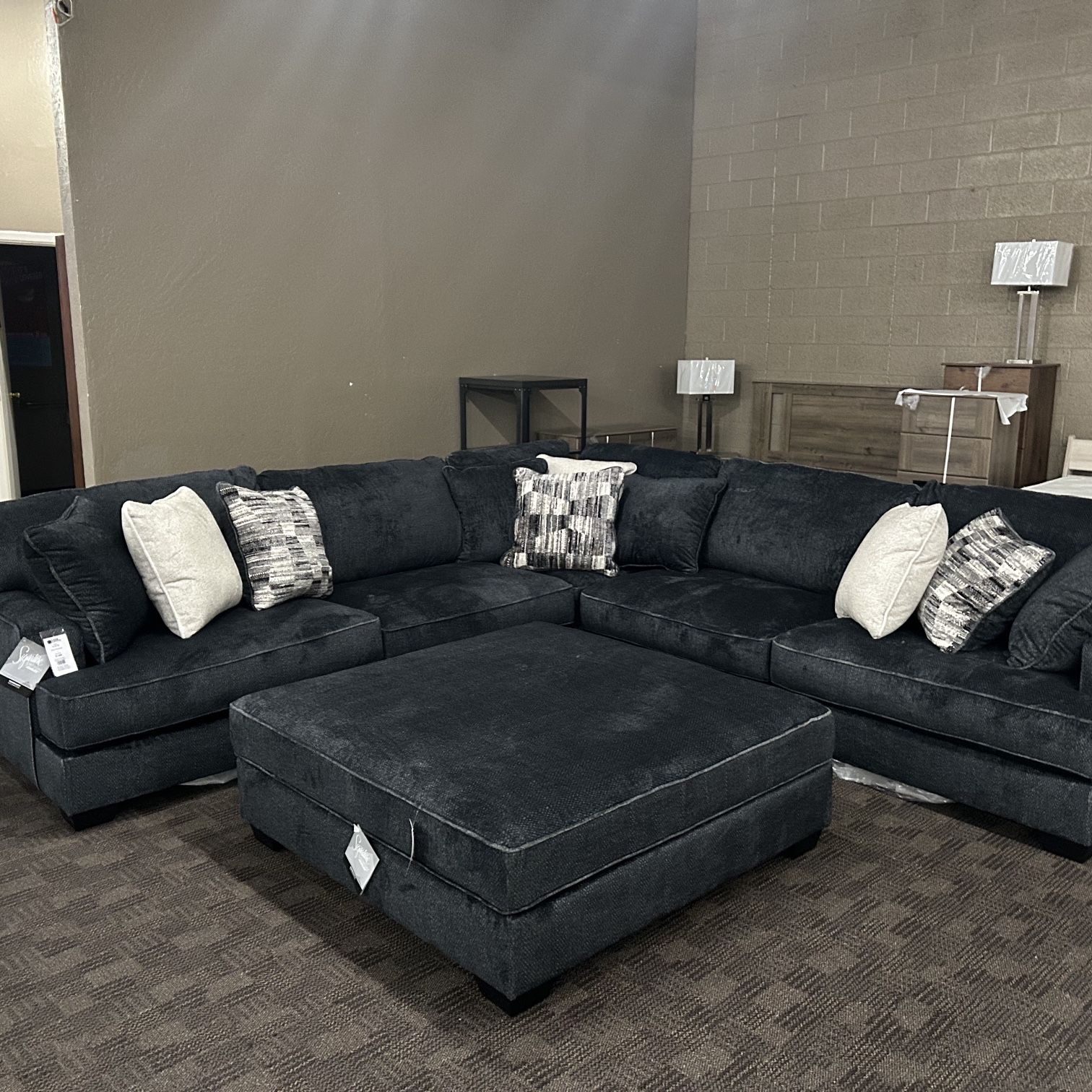 Black Charcoal New Sectional Couch