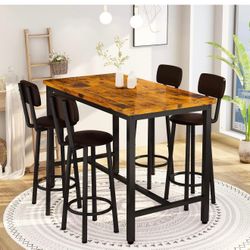 Bar Table Set With 4 Stools