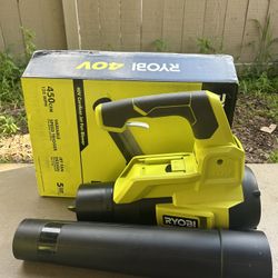 RYOBI 40V 120 MPH 450 CFM Cordless Battery Variable-Speed Jet-Fan Leaf Blower (Tool-Only)