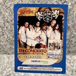 RBD Promo Card Empezar Desde Cero Tour La Nueva Banda Timbiriche Nokia Theatre