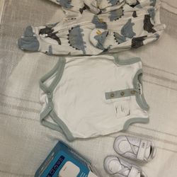 Baby boy outfit, PJ, and shoes +Circle Home Plus