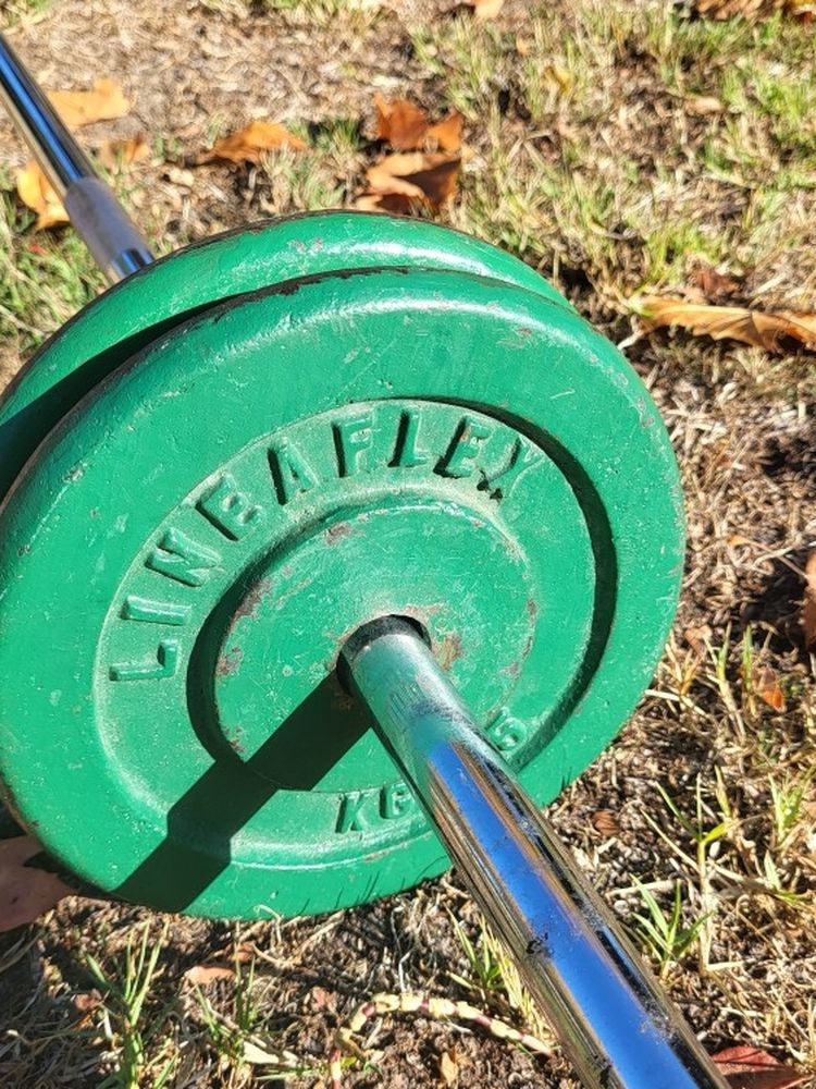 Dumbell 5ft Lifting Weight Bar 13lb 4x 5kg Plates