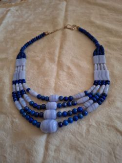 Beautiful Jay King Lace Agate & Lapis Necklace
