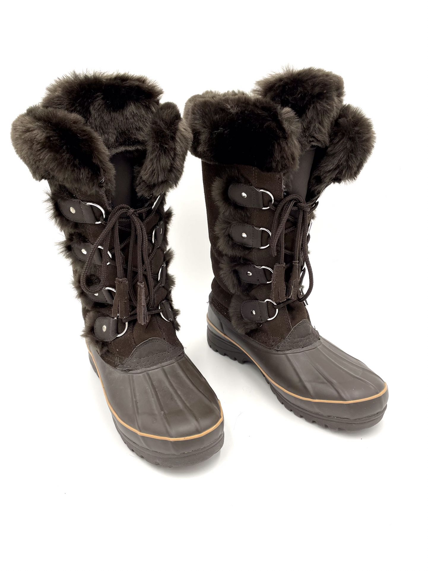Khombu Women's Brown Nordic Winter Snow Boots Size 9