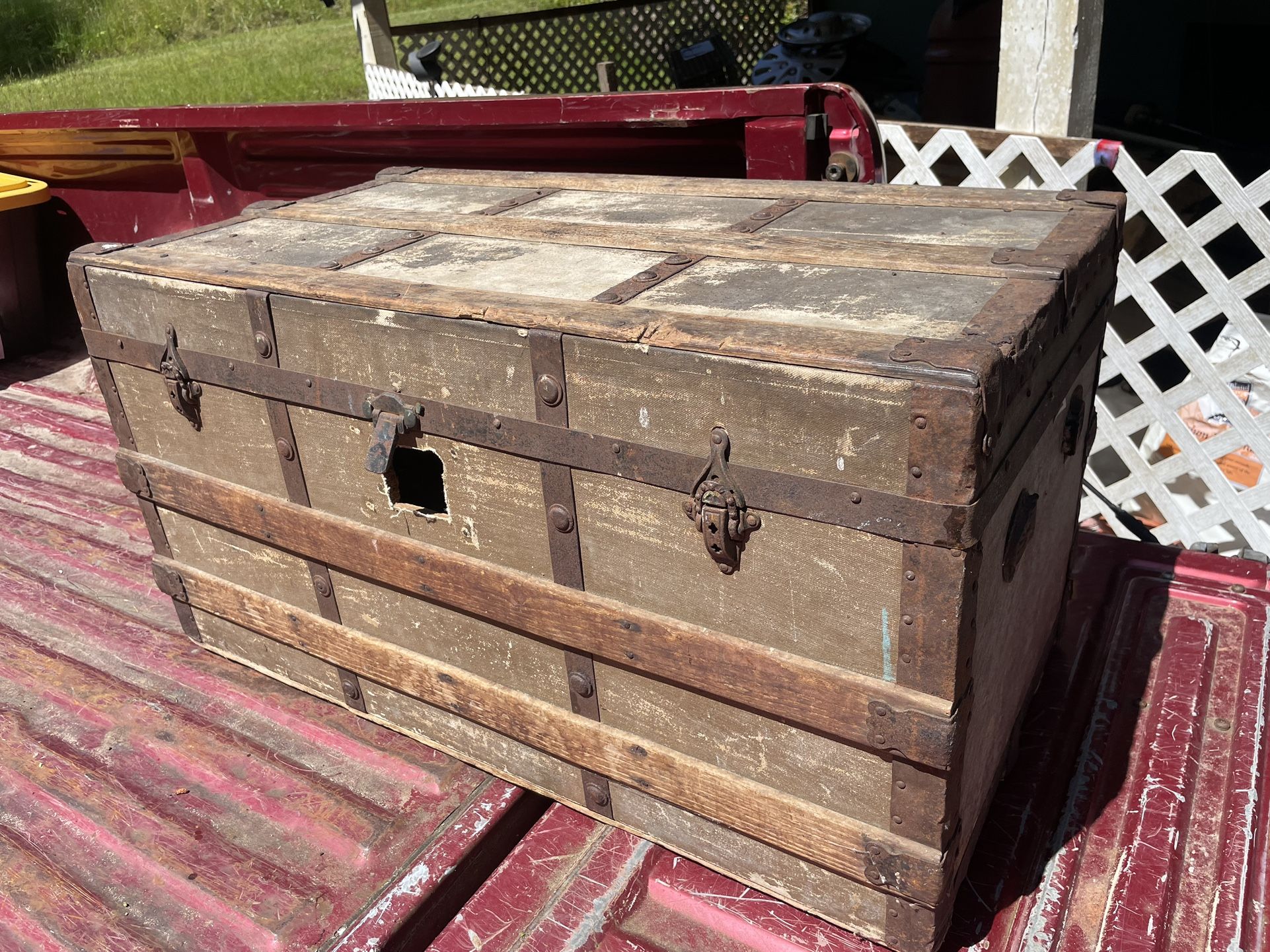 Antique steamer trunk