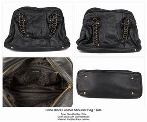 Bebe Black Pebbled Tote Shoulder Bag