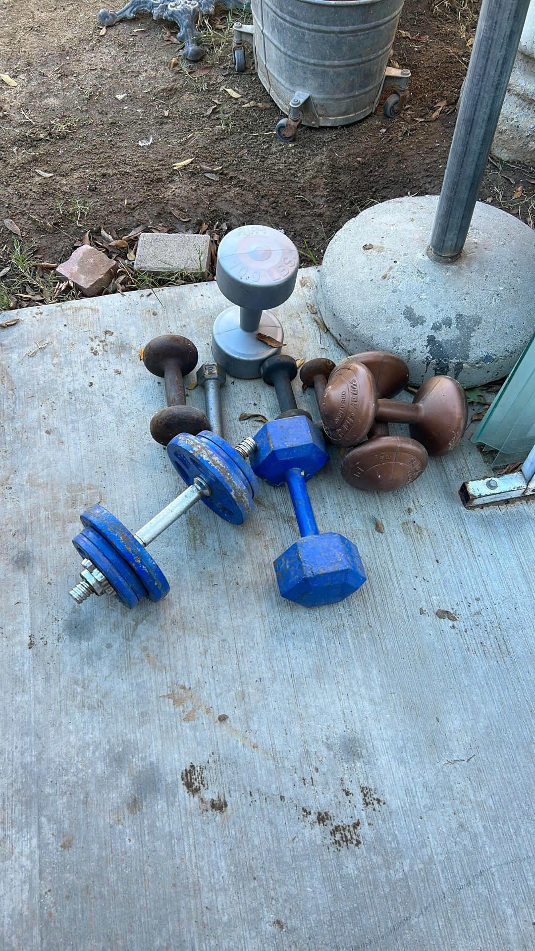 9 Pc Weights Some Metal Some Plastic