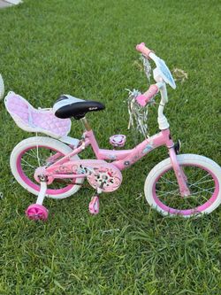 Princess Girls bike with doll carrier