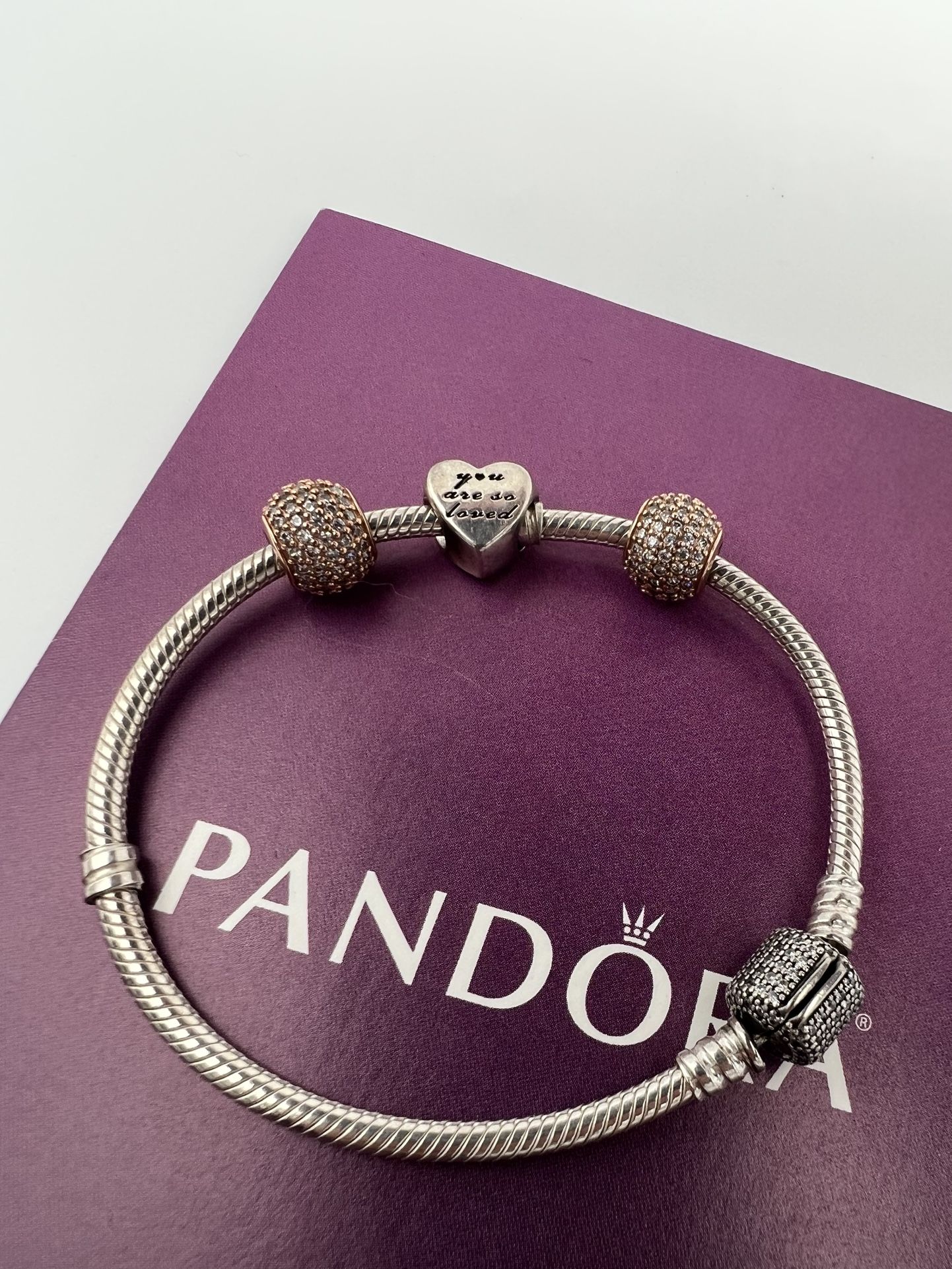 Pandora Bracelet & Shields Of Strength Barbell Necklace