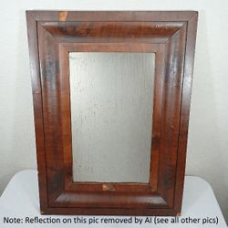 Vintage 25x18 Art Deco Walnut Veneer Mirror Waterfall Frame Wall Decor