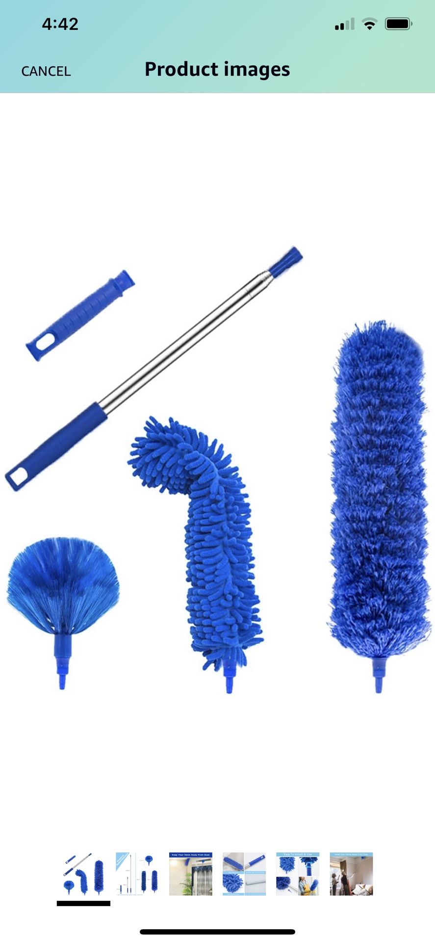 Microfiber Duster, Feather Duster Cleaning Kit with 100 Inch Telescoping Extension Pole, Reusable Bendable Dusters, Washable Lightweight Dusters for C