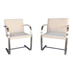 Vintage Midcentury Mies Van Der Rohe for Knoll Brno Chairs - Pair