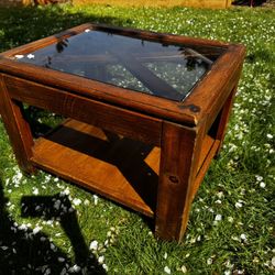 Wood Coffee Table Glass Top Shelf