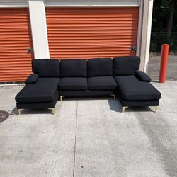 Like-new Modern Black Sectional Couch