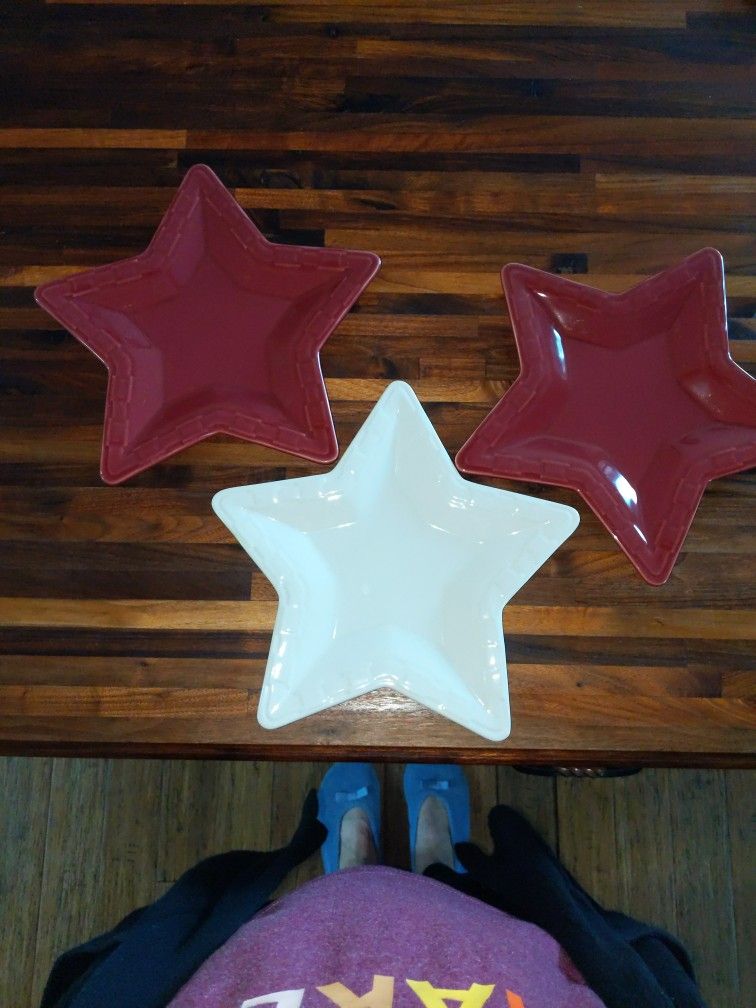 Longaberger Star Plates-Set Of 3