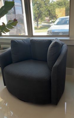 Gray swivel accent chair