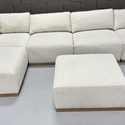 Modular Cream Henredon Murphy Sectional Couch Sofa L Shape Ottoman  