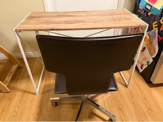 Foldable desk and West Elm chair