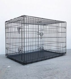 (Brand New) $75 XL 48-Inch Dog Crate Kennel Pet Cage With Plastic Tray, Size 48x29x32 Inches