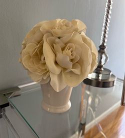 Sola Wood Flower Arrangement in White Vase