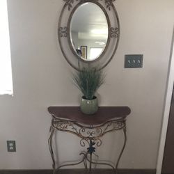 Table And Mirror Set 