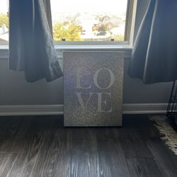 16X20 Gold LOVE Word Canvass Art