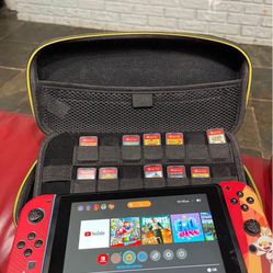 Nintendo Switch with 10+ games & Traveling Case