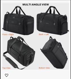 Tourenne 45L Travel Duffel Bag Foldable Weekender Sport Gym Duffle Black