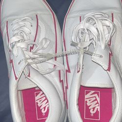 Pink Arrow White Vans