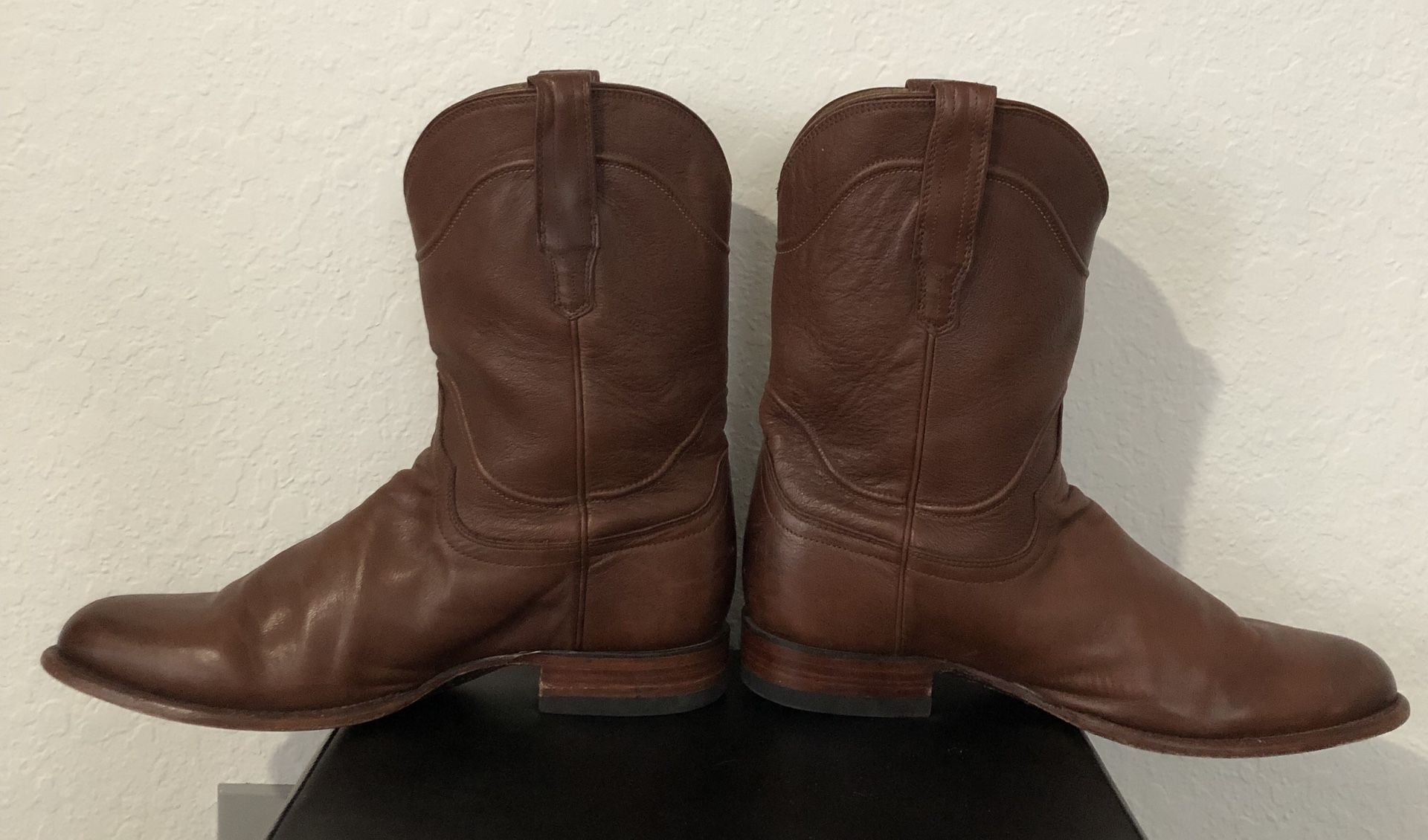 Tecovas Men’s “The Earl” Bourbon Brown Calfskin Roper Cowboy Boots Size 11 D