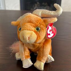 TY Beanie Babies Zodiac OX Plush 2000 TY Zodiac Collection Taurus - w/ Tag EUC 