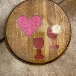 Two sided wine barrel top tray