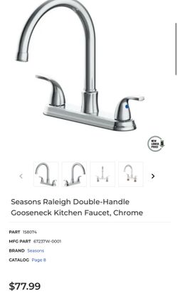 Seasons Raleigh Two Handle Gooseneck Faucet