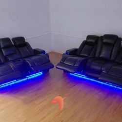 Black Power Reclining Living Room Set/Sofa, Loveseat/ Delivery Available,  Financing Options 