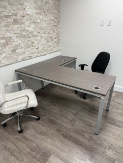 L Shaped Office Desks (matching Set Of 3)