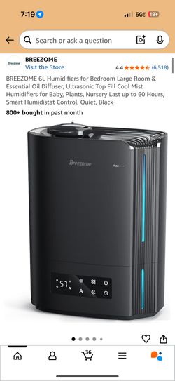 BREEZOME 6L Smart Humidifier – Brand New