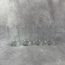VTG Princess House Heritage 12oz Etched Drinking Glasses Set of 4 READ